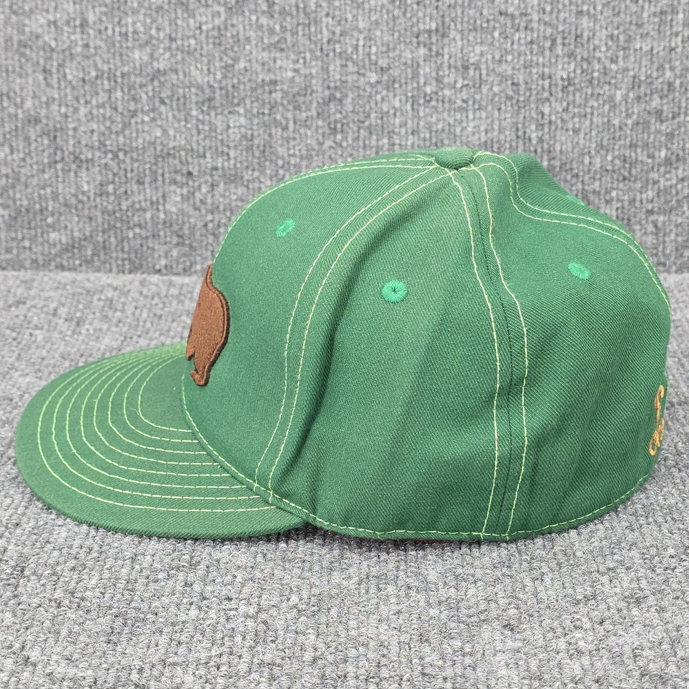 Grassroots Hat Cap Fitted 7 3/8 Green Bear Weed Leaf Baseball Satin Lined‎ Mens - Picture 4 of 10